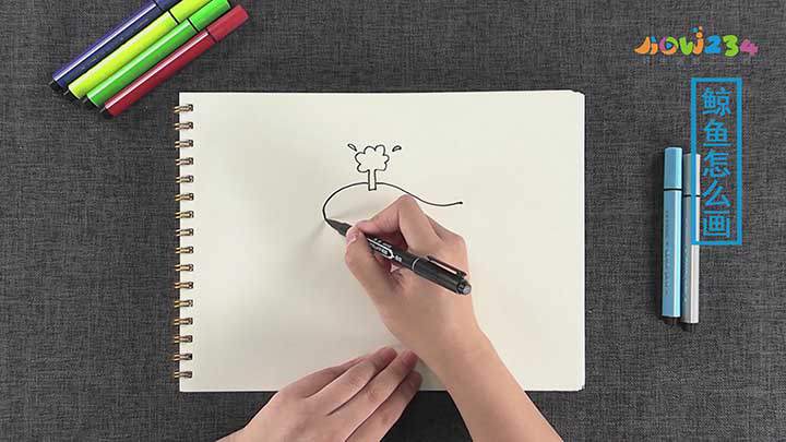 如何画鲸鱼简笔画